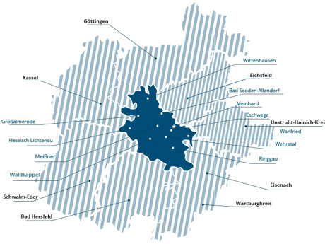 Standortkarte Meinhard und Umgebung"