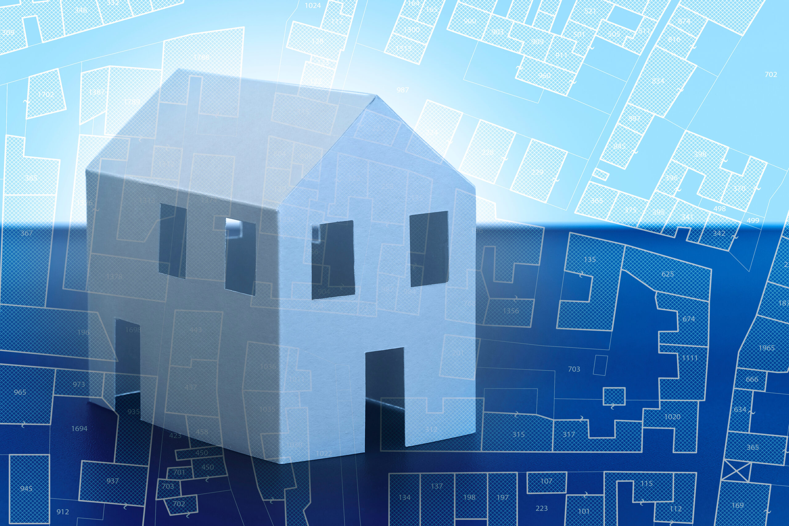 Papierhaus und Grundrisspläne