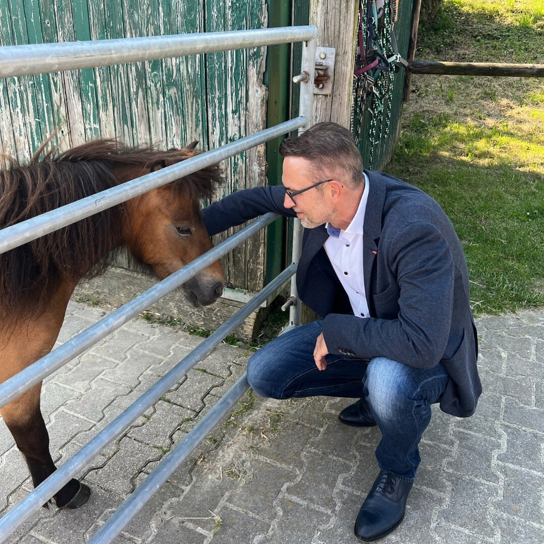 Jörg Lindner mit Pony