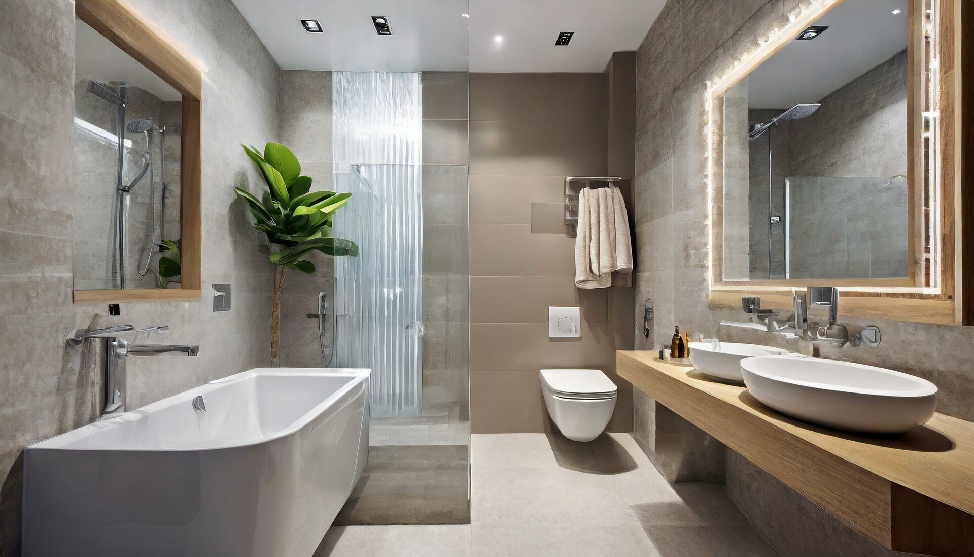 Modernes Badezimmer mit Regendusche