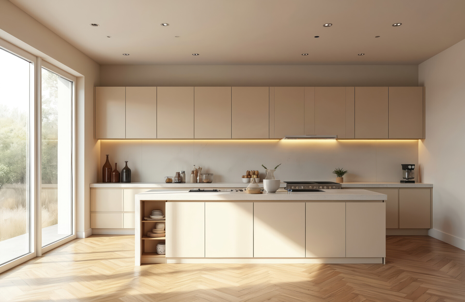 Küche in hellem Farbton