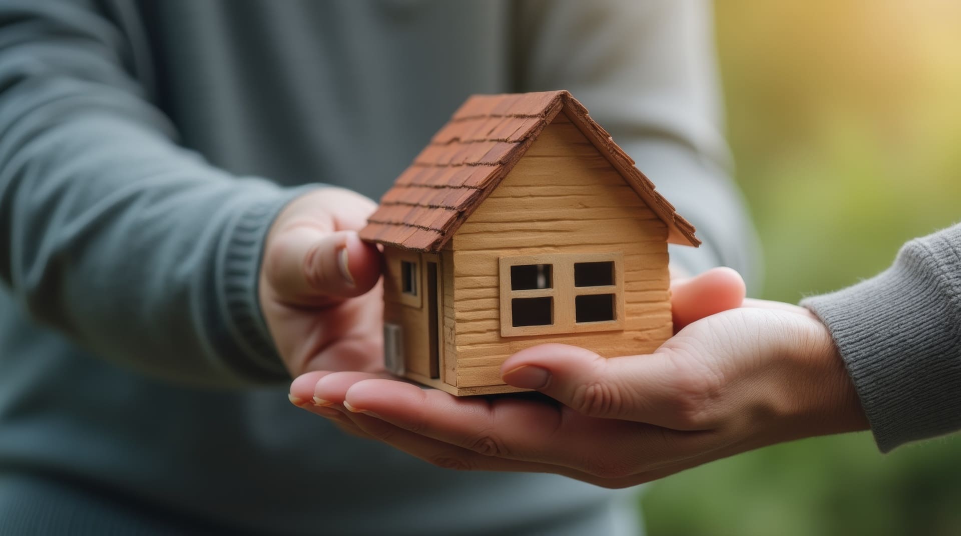 Person übergibt Modellhaus an andere Person: Erbimmobilien