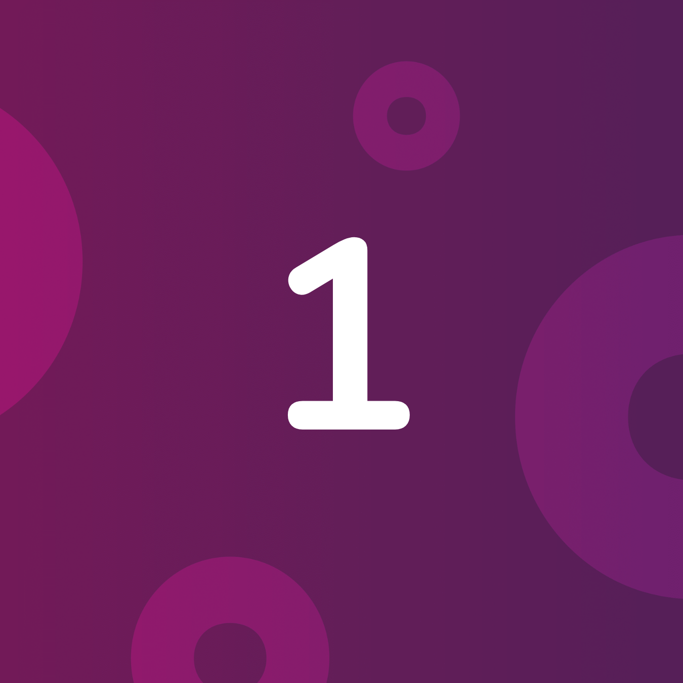 Weiße Nummer 1 auf lila Hintergrund