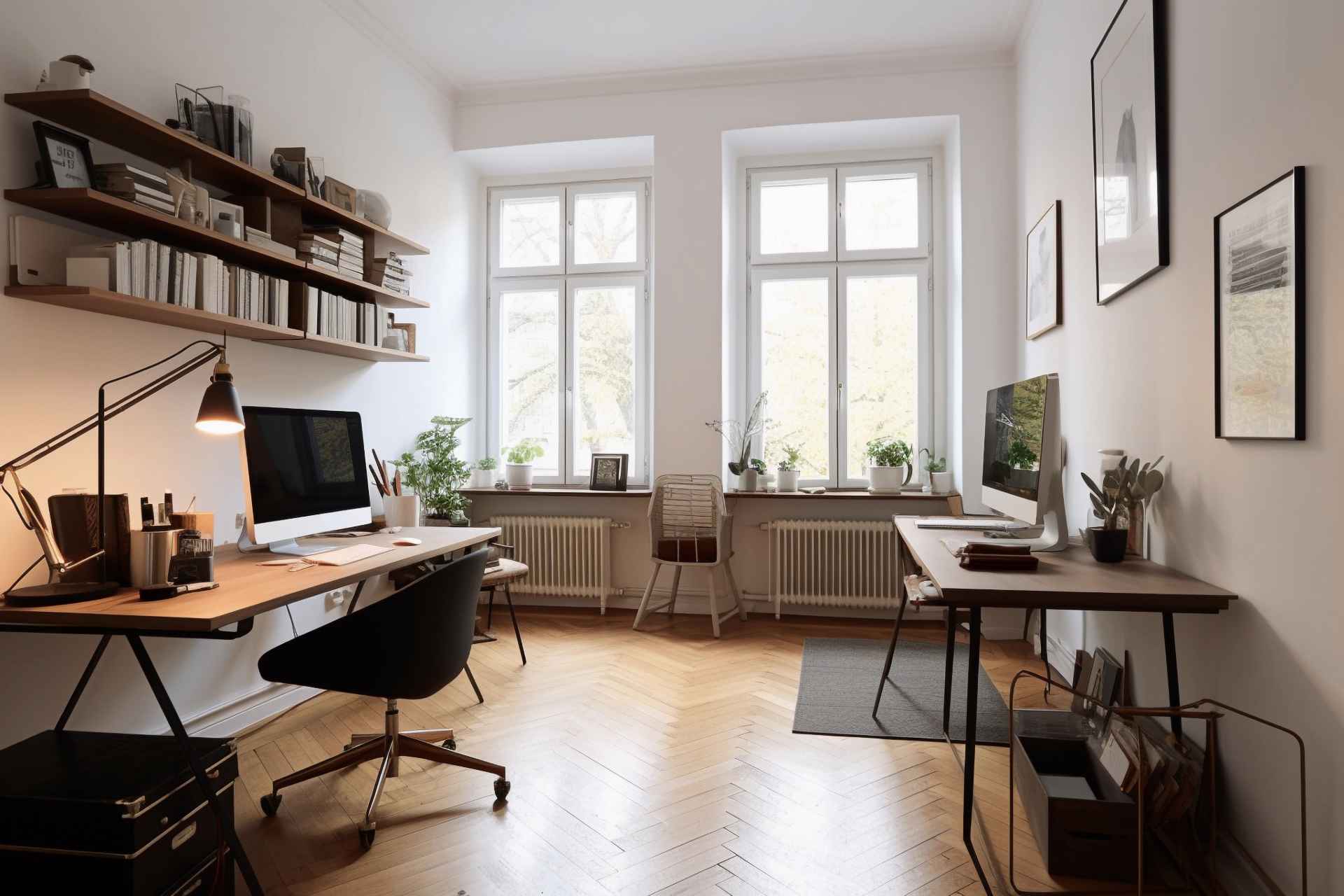 Modernes Arbeitszimmer in einer Wohnung in Berlin