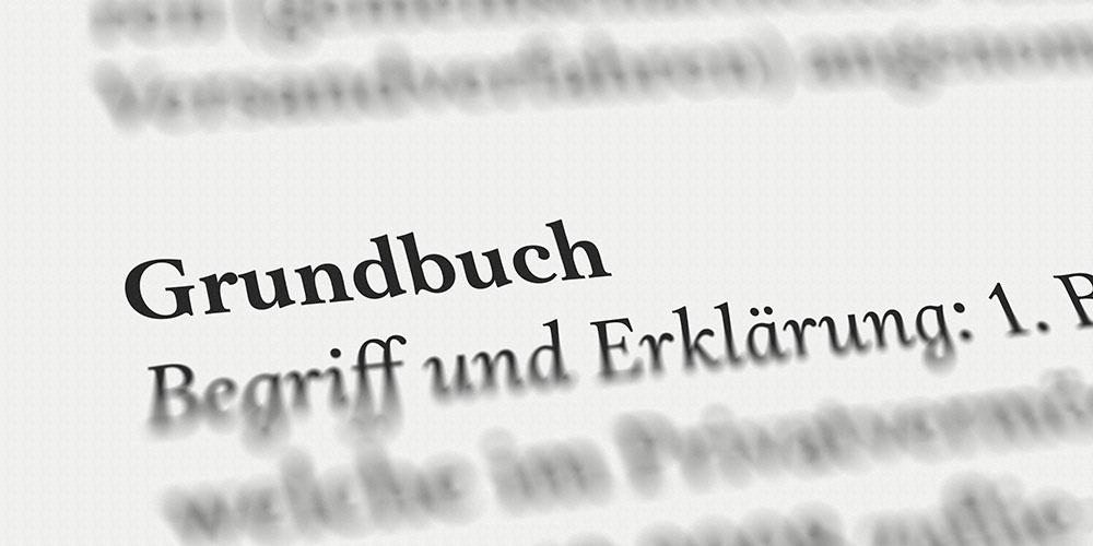 Schriftzug Grundbuch