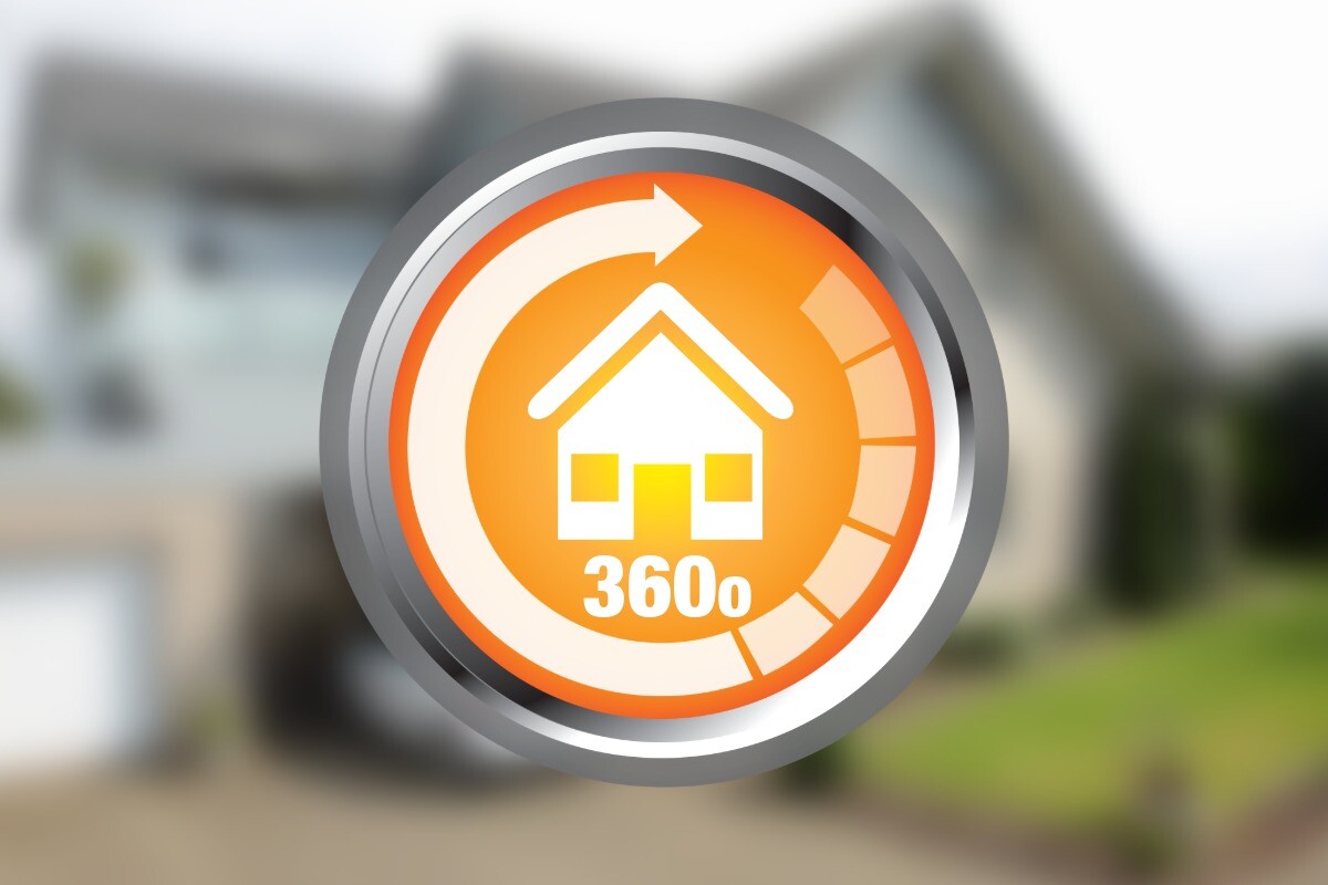 Button für 360 Grad Rundgang für ein Haus