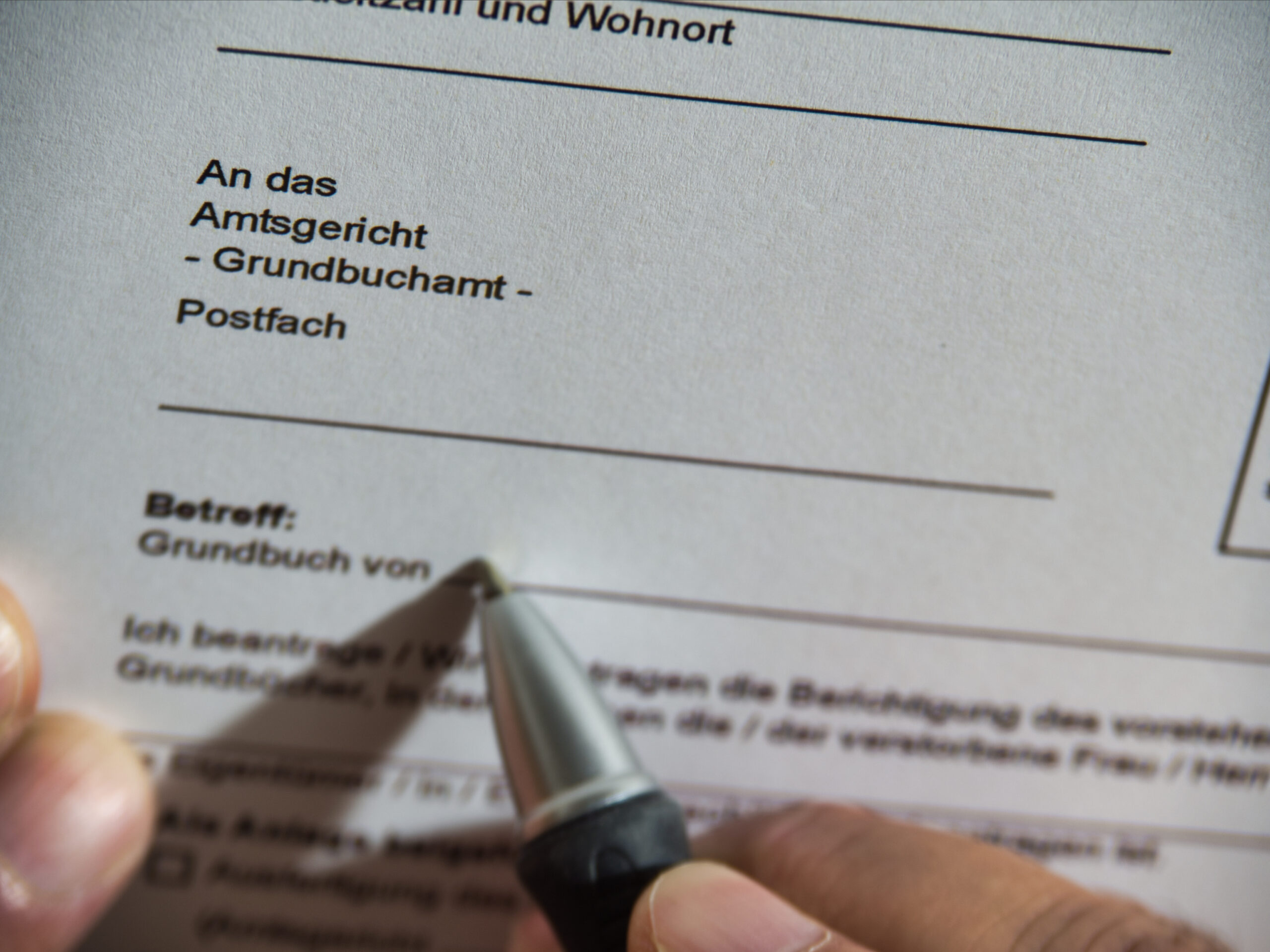 Antrag Grundbuchänderung