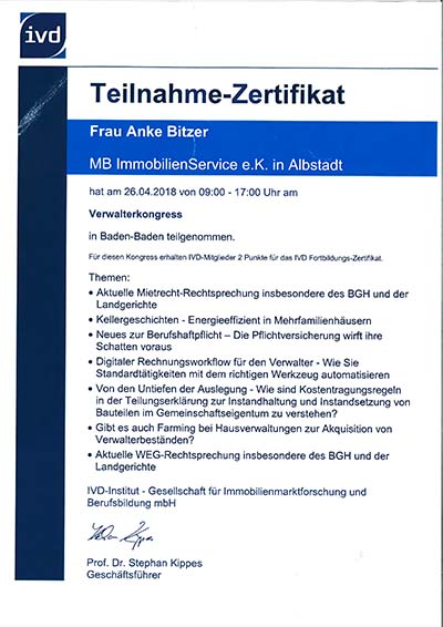 Teilnahmebescheinigung