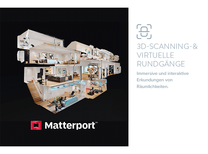 Die Arbeit mit Matterport von Meer.Ostsee Immobilien ermöglicht ein 3D-Scanning und virtuelle Rundgänge durch Ihr Zuhause.