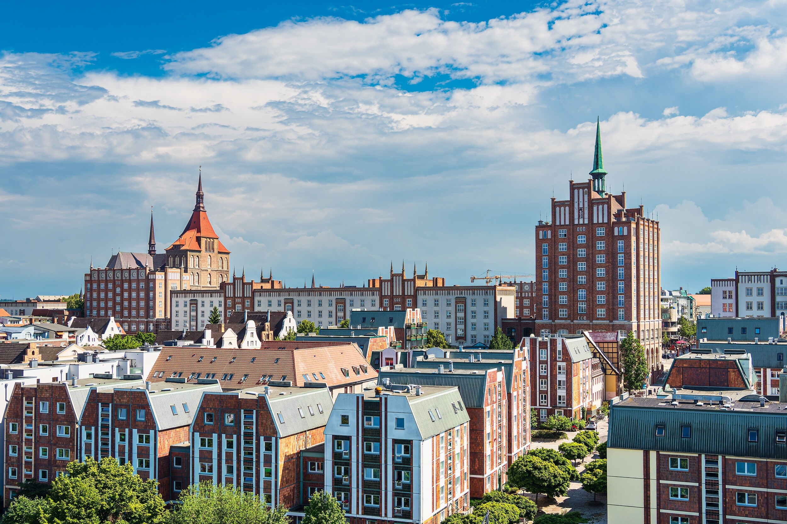 Blick auf die Silhouette von Rostock