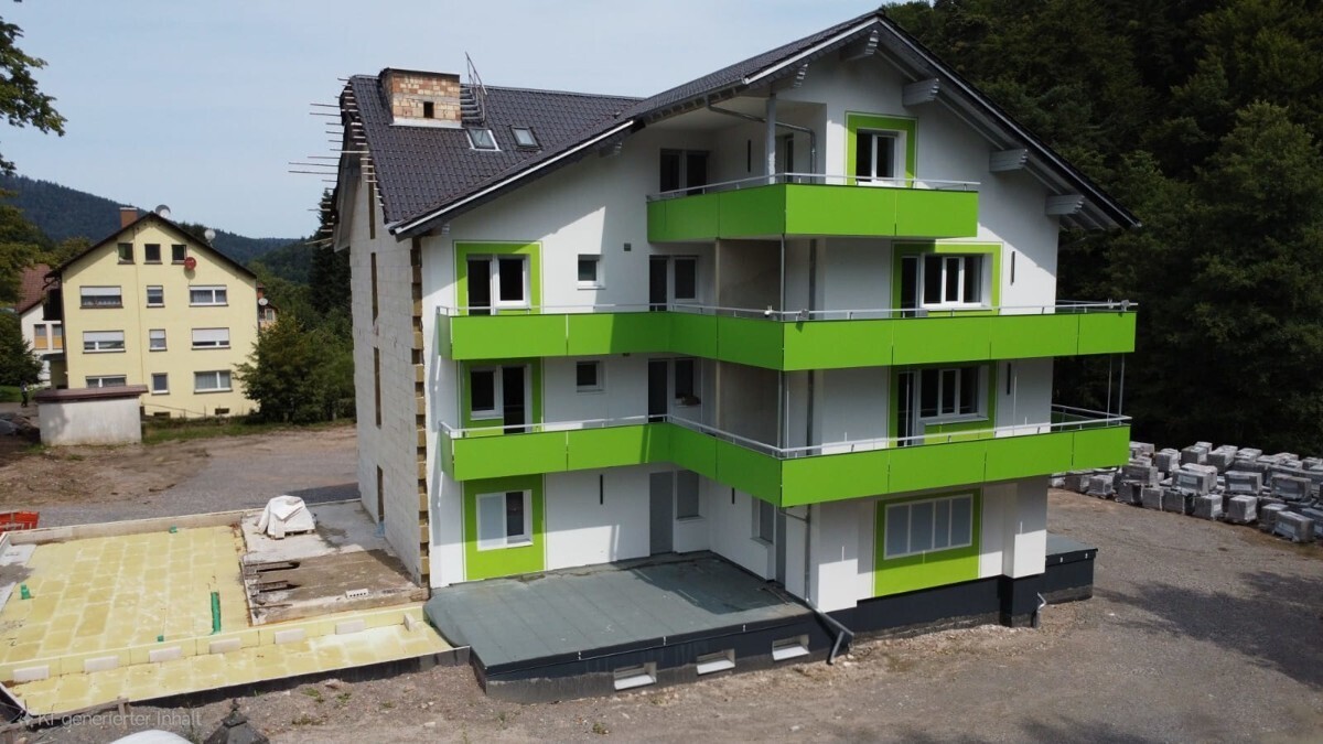 Blick auf das Bauprojekt Bad Herrenalb