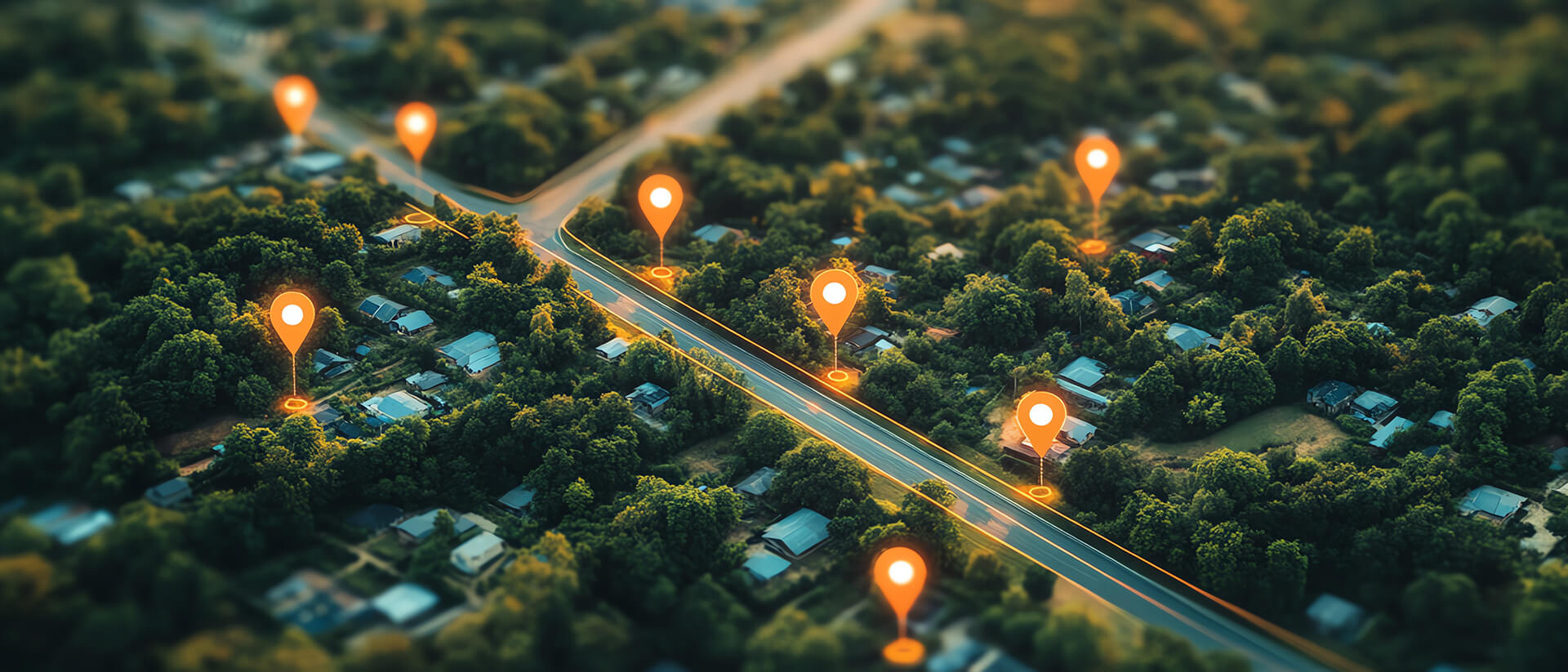 Verschiedene Markierungen auf einer Landkarte