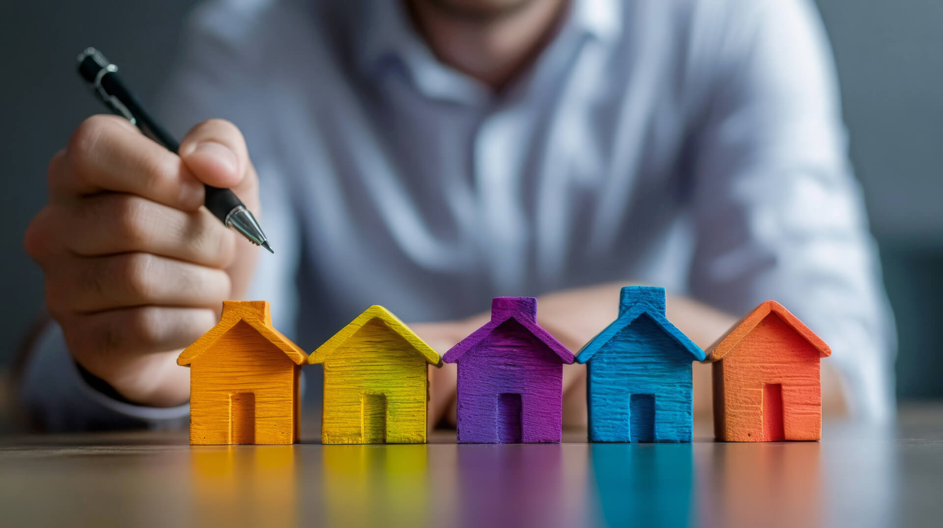 Modellhäuser nebeneinander