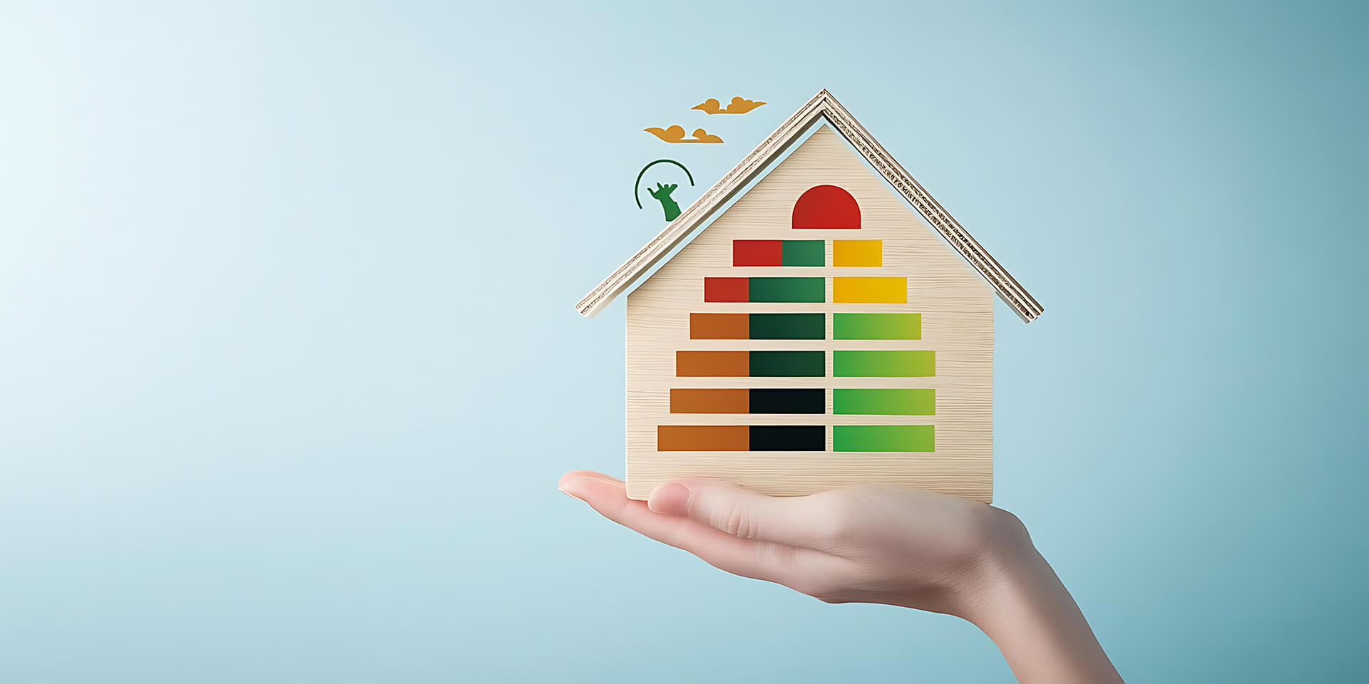 Eine Hand mit Modellhaus