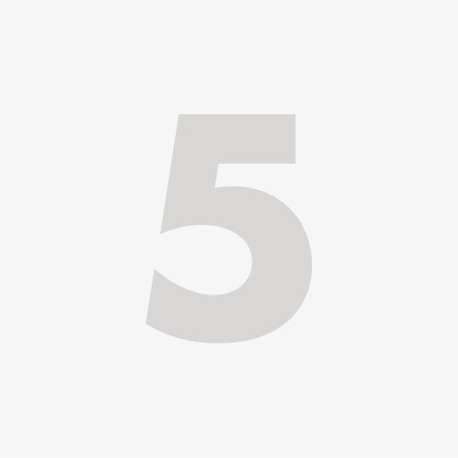 Hellgraue Zahl 5, zentriert auf weißem Hintergrund.