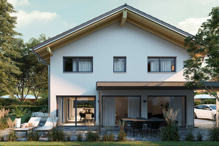 Modernes, freistehendes Einfamilienhaus