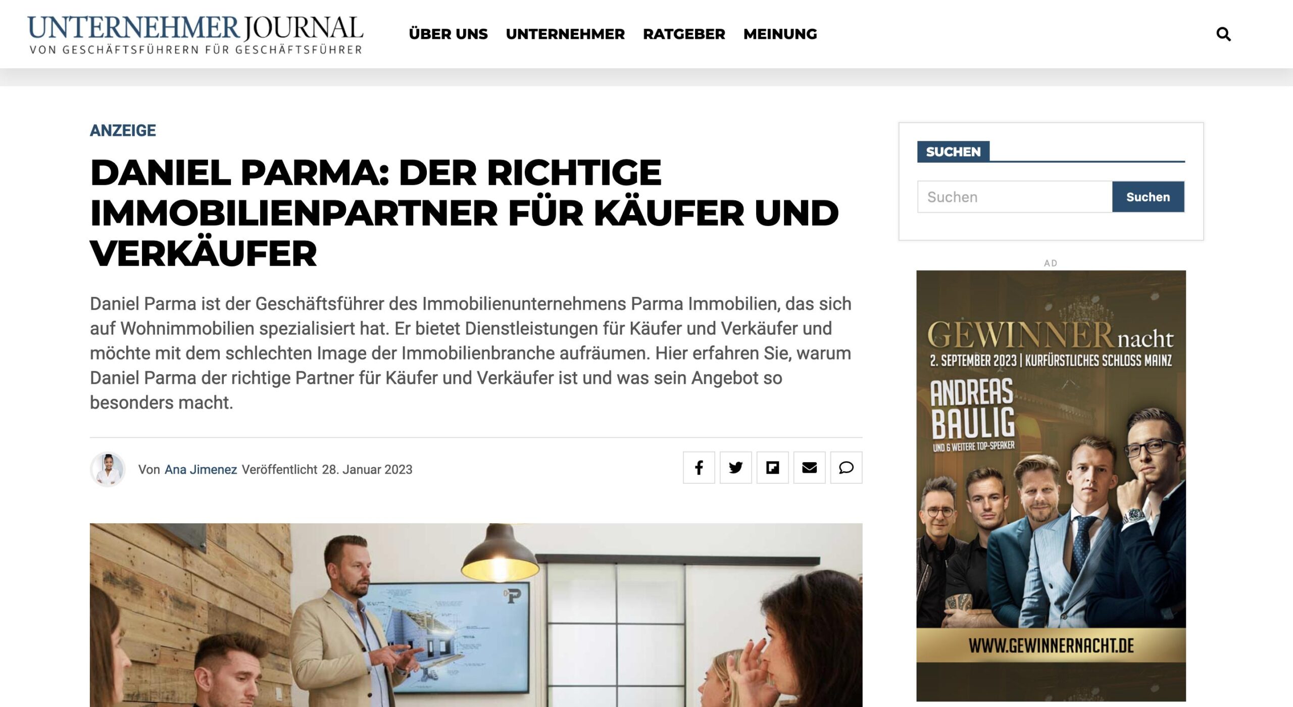 Interview mit dem Unternehmer Journal