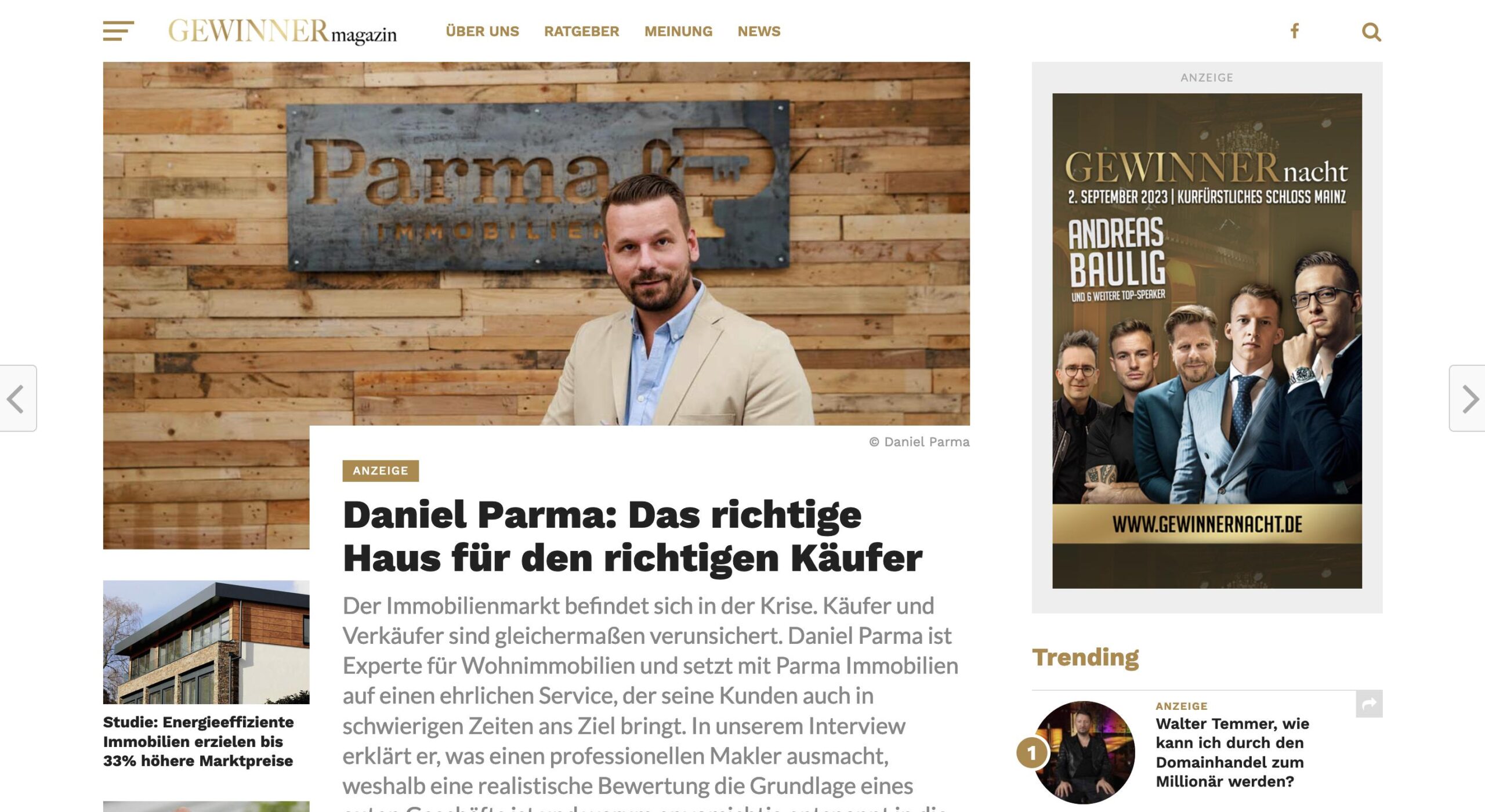 Daniel Parma: Das richtige Haus für den richtigen Käufer