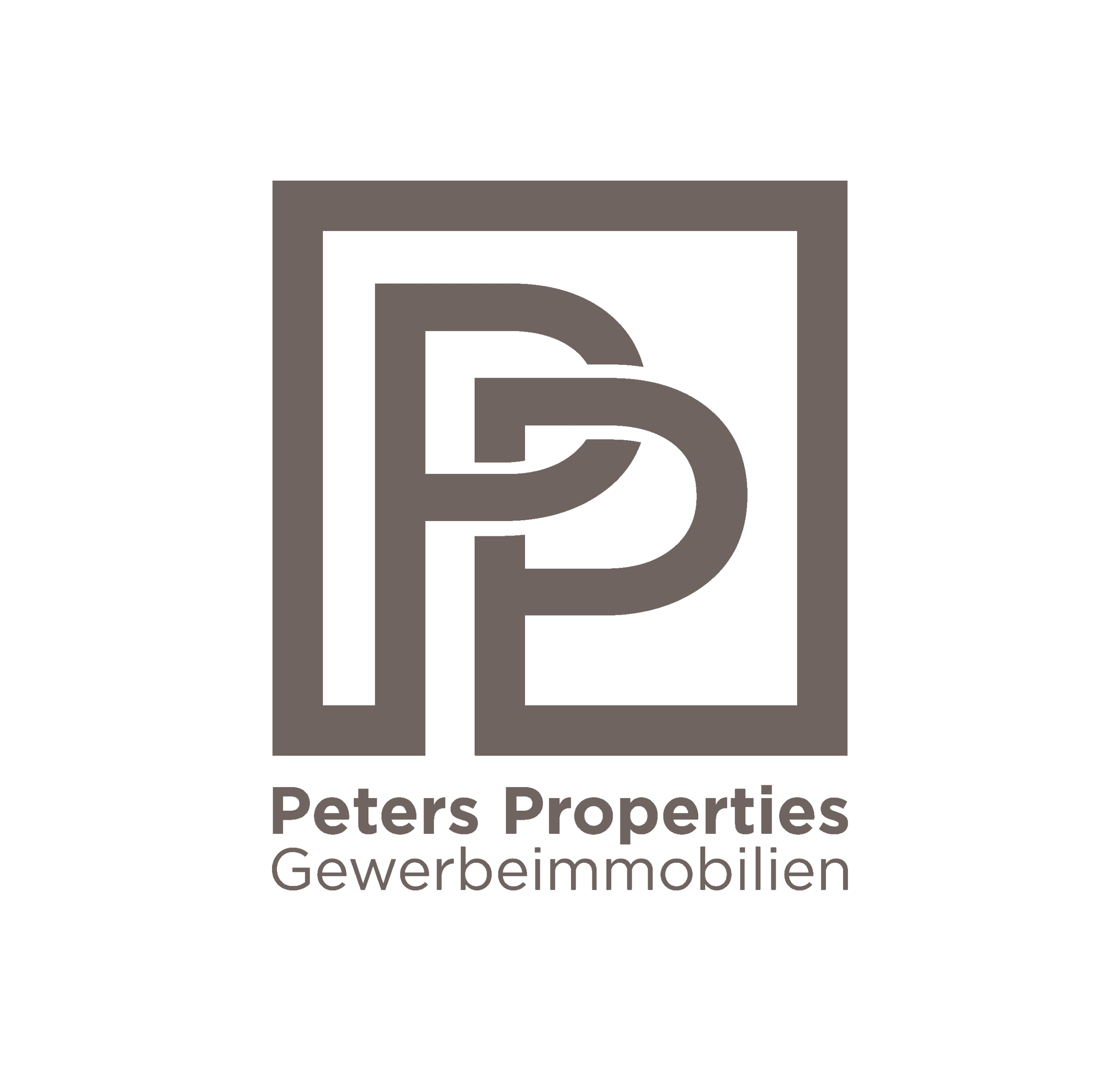 PP Logo im Quadrat, darunter: Peters Properties Gewerbeimmobilien.