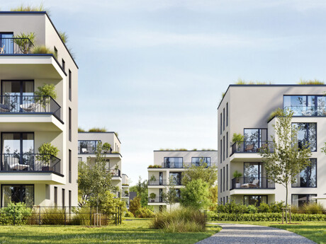 Blick auf das neue Wohngebiet