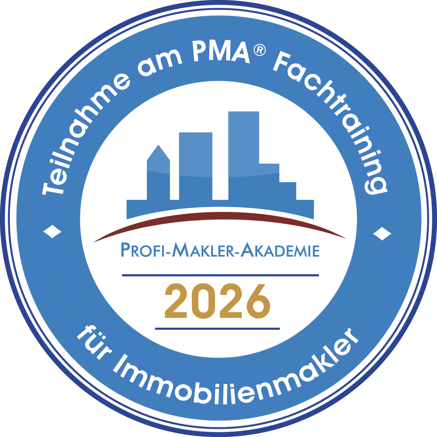 Emblem 2026 - PMA® Fachtraining für Immobilienmakler (gross transparent)