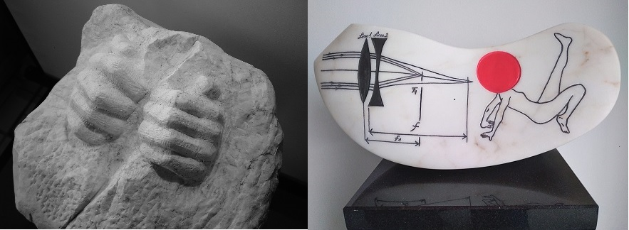 zwei Kunstwerke aus Stein