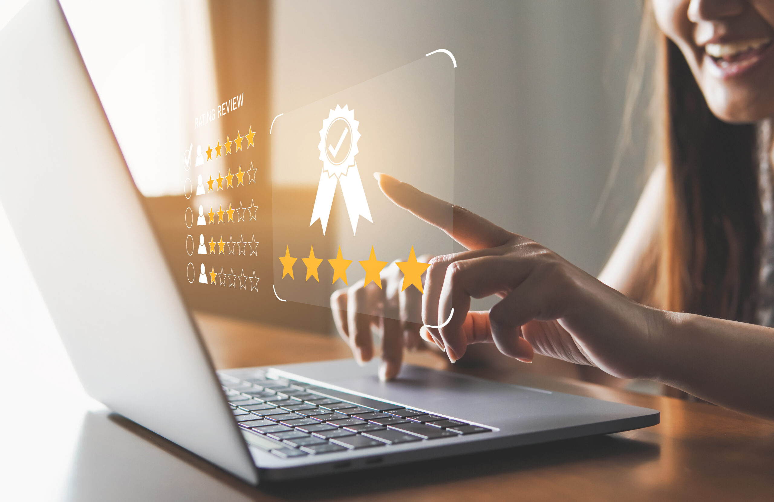 Bewertung am Laptop