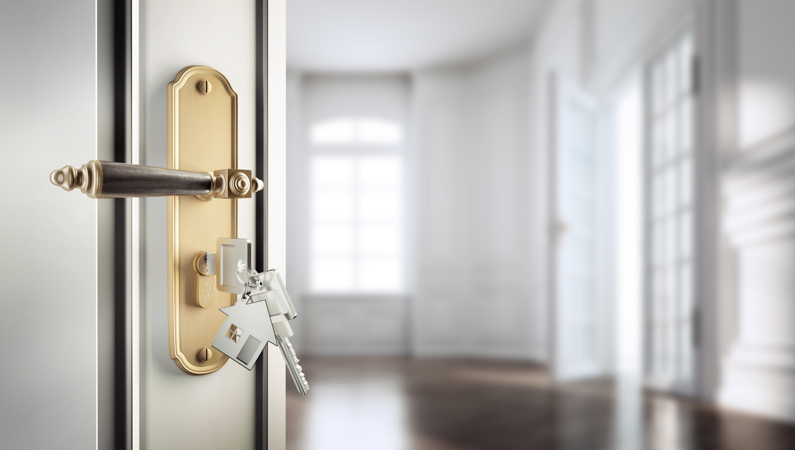 Schlüssel öffnet Wohnungstür