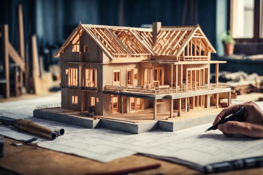 Modell eines neuen Hauses