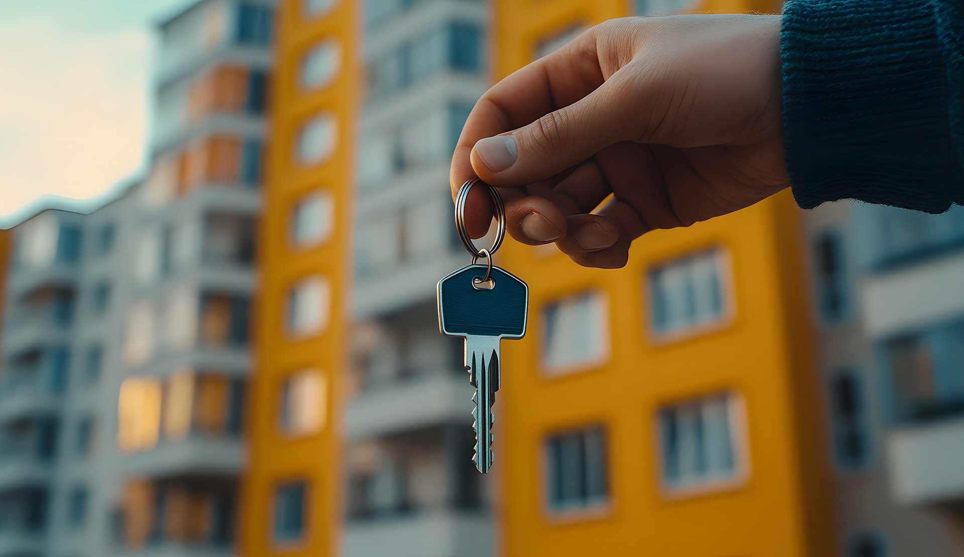 Person hält Wohnungsschlüssel in der Hand als Symbol für das Bestellerprinzip