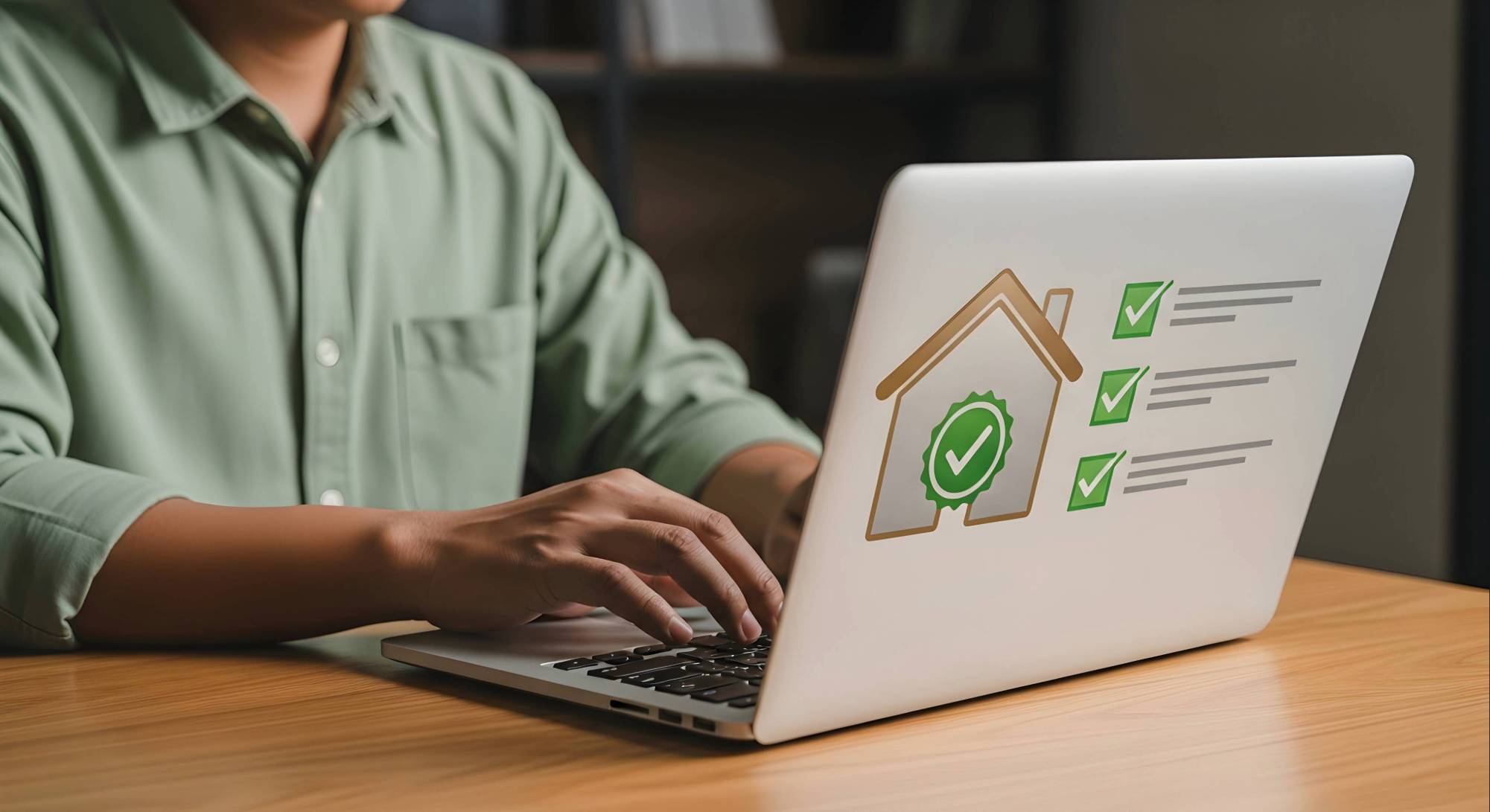 Mann sitzt vor Laptop