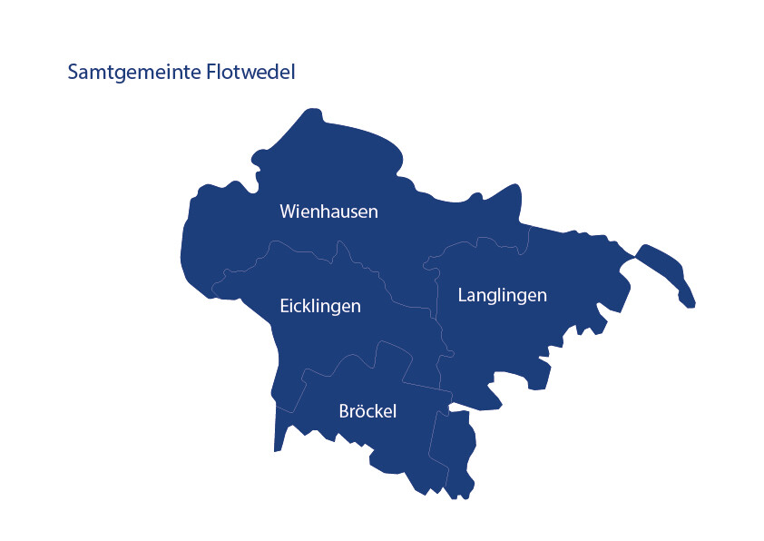 Karte / Übersicht der Samtgemeinde Flotwedel mit Wienhausen, Eicklingen, Langlingen und Bröckel