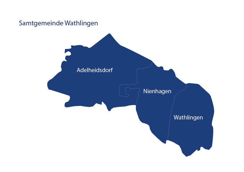 Karte / Übersicht der Samtgemeinde Wathlingen mit Adelheidsdorf, Nienhagen und Wathlingen