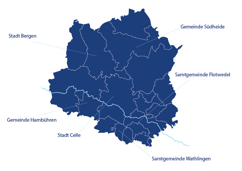 Karte / Übersicht des Landkreises Celle