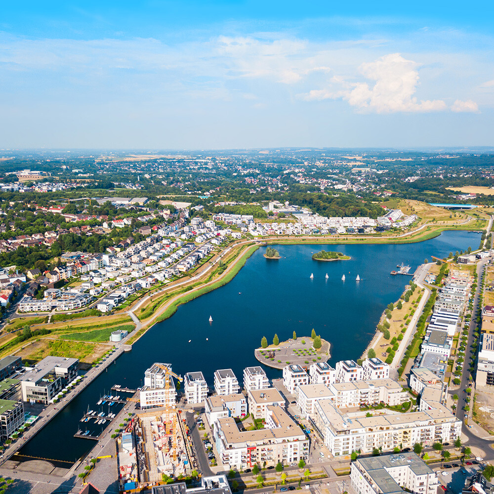 Dortmund von oben, Blick auf Wohnimmobilien