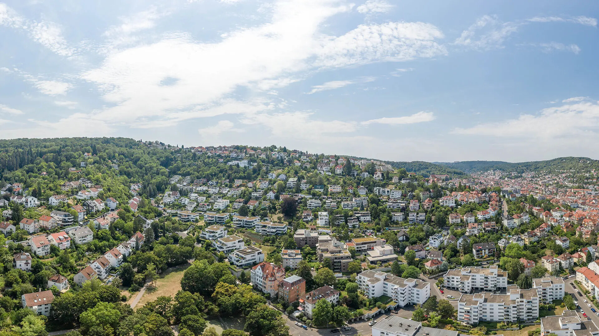 Panoramablick Vorort von Stuttgart
