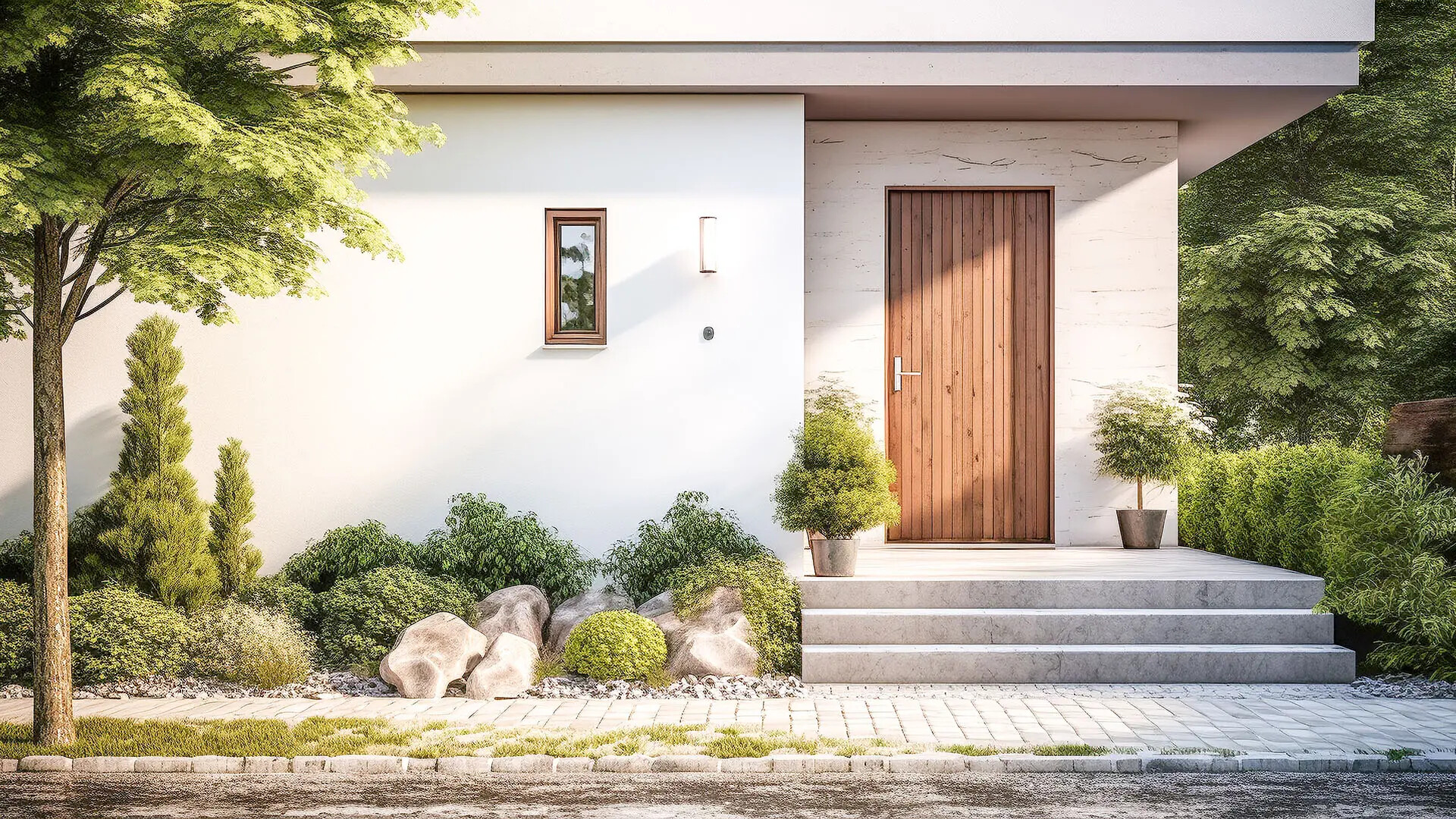 Frontalaufnahme eines Hauses