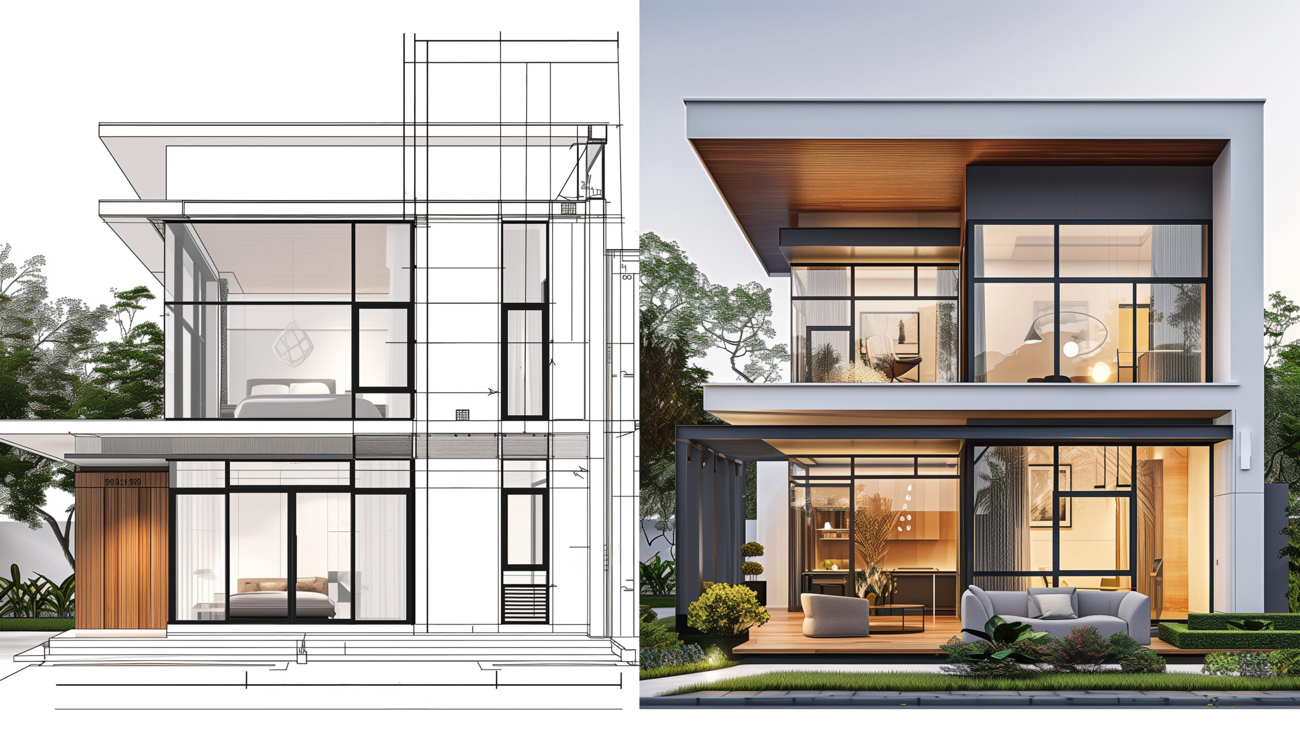Architekturzeichnung und moderne Immobilienplanung Freiamt
