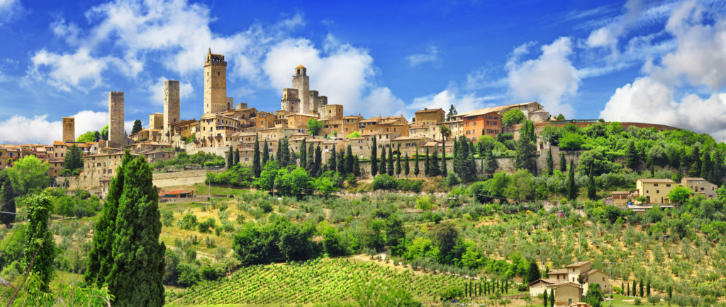 Panorama von San Gimignano, Toskana