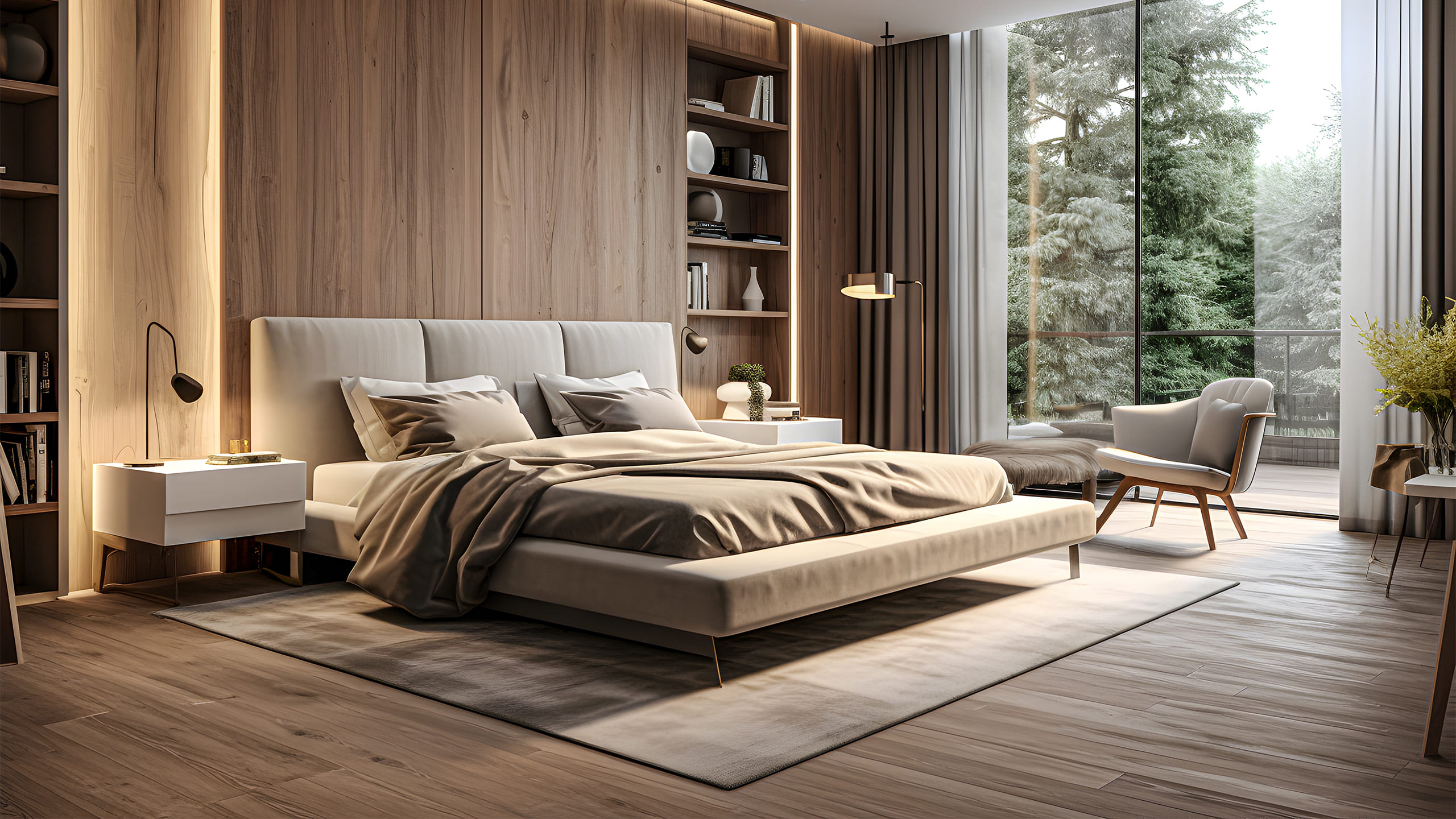 Ein helles Schlafzimmer