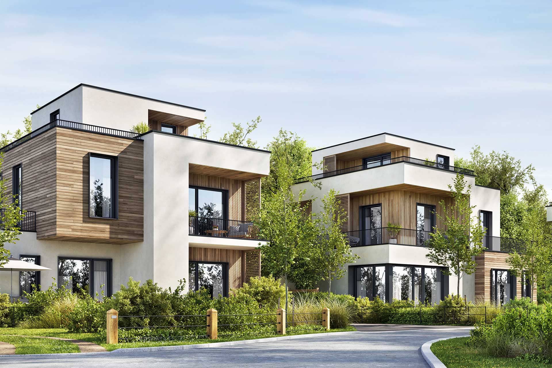 Moderne Mehrfamilienhäuser