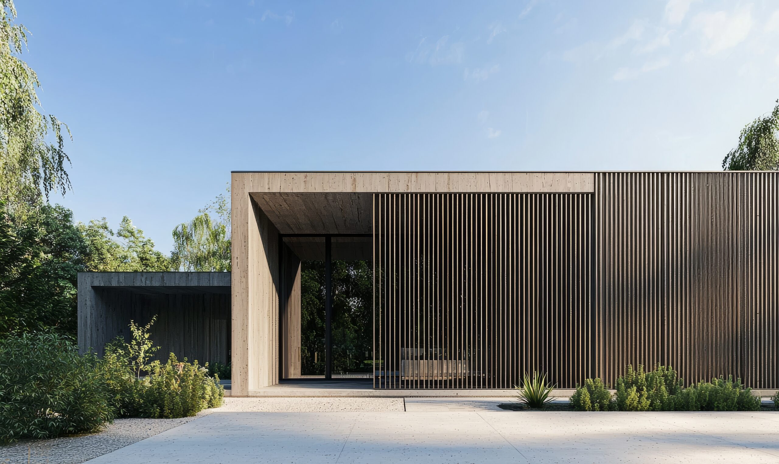 moderner Bungalow von außen