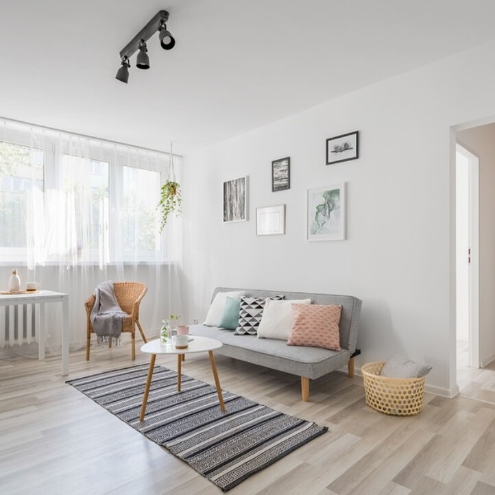 Wohnzimmer im skandinavischen Style eingerichtet