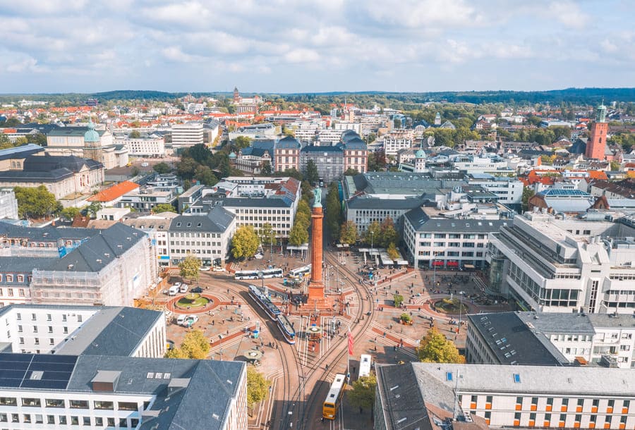 Blick über Darmstadt