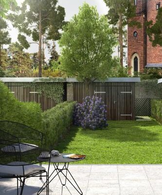 Generous new building with terrace and garden in monument rich environment Generous new building with terrace and garden in monument rich environment