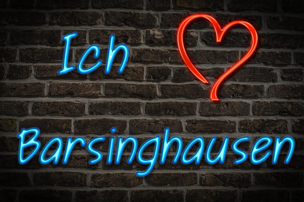 Leuchtreklame 'Ich liebe Barsinghausen'