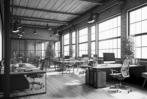 Modernes Büro im Fabrikstil