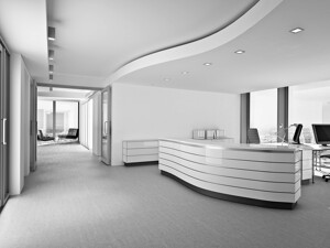 Modern reception in office building